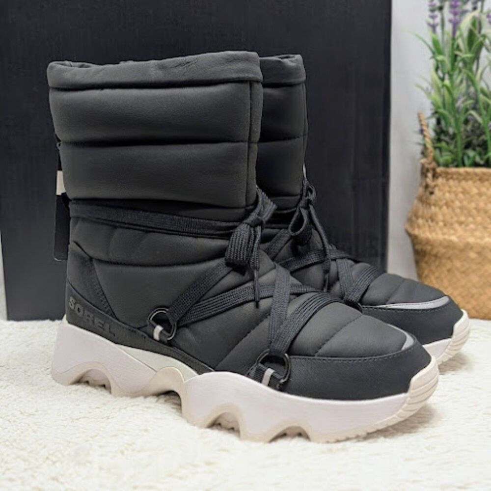 SOREL KINETIC Impact NXT Mid Black Waterproof Insulated Boots Women's 10 NIB